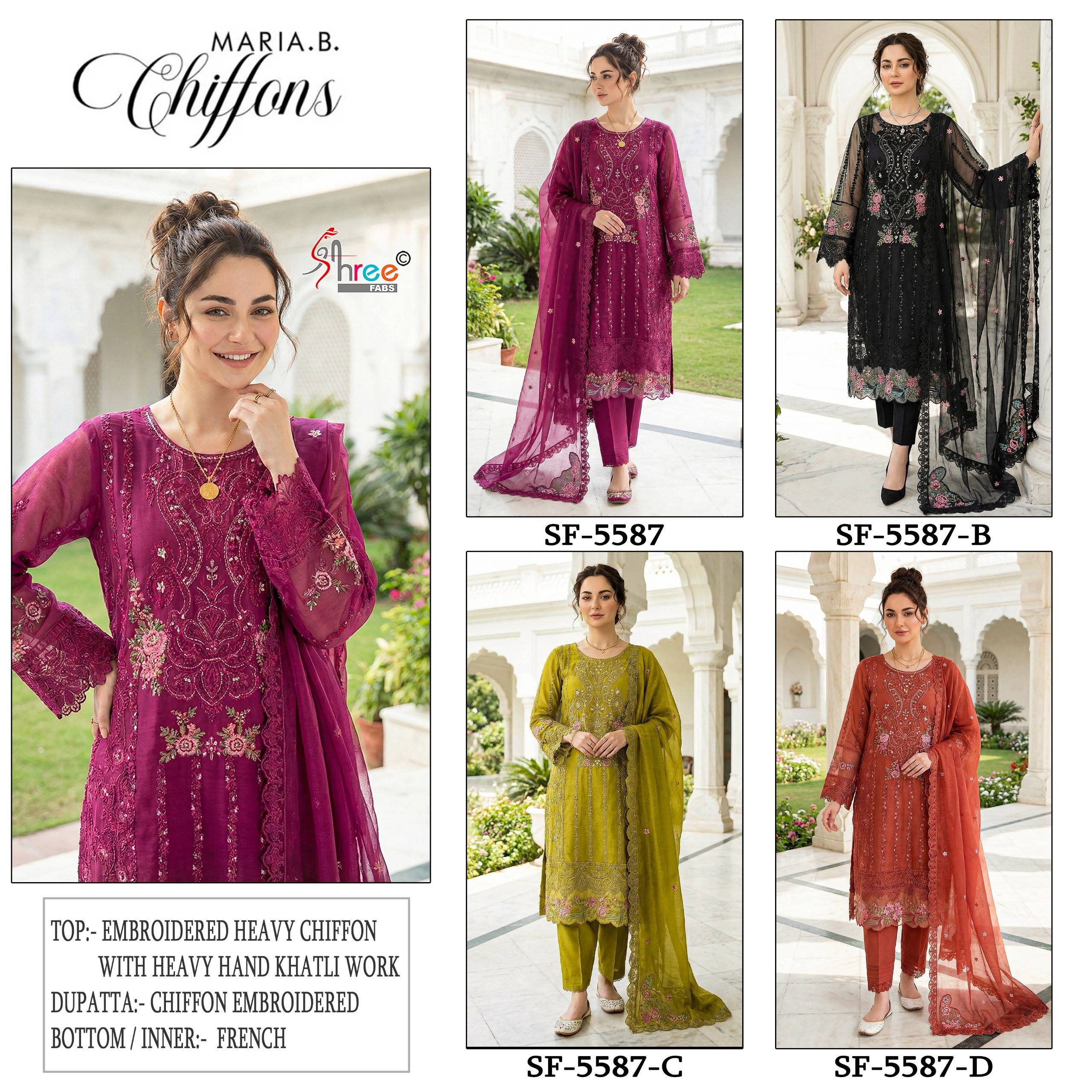 5587 COLOR By SHREE FABS Beautiful Pakistani Suits Colorful Stylish Fancy Ethnic Wear Chiffon Dresses At Wholesale